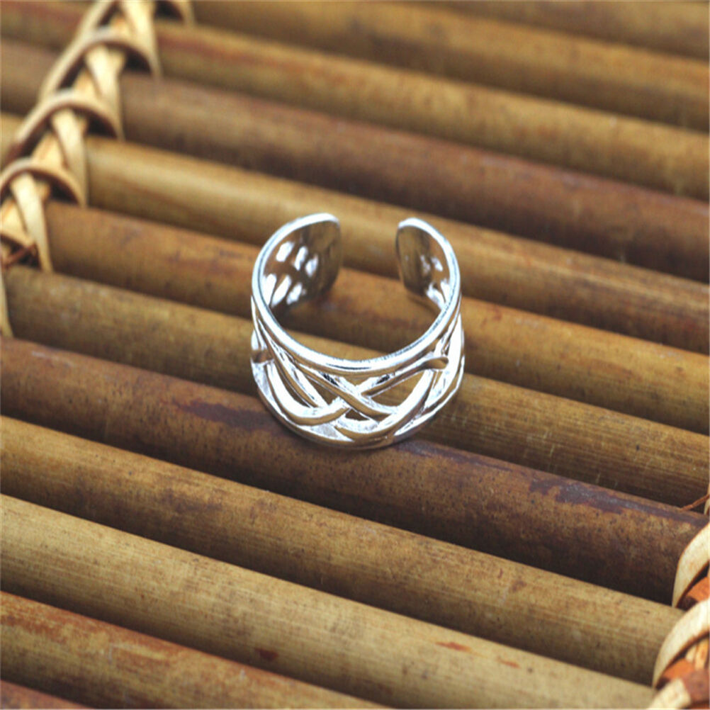 2016 Celebrity Fashion Simple Sliver Plated Adjustable Toe Ring Foot Jewel.l8