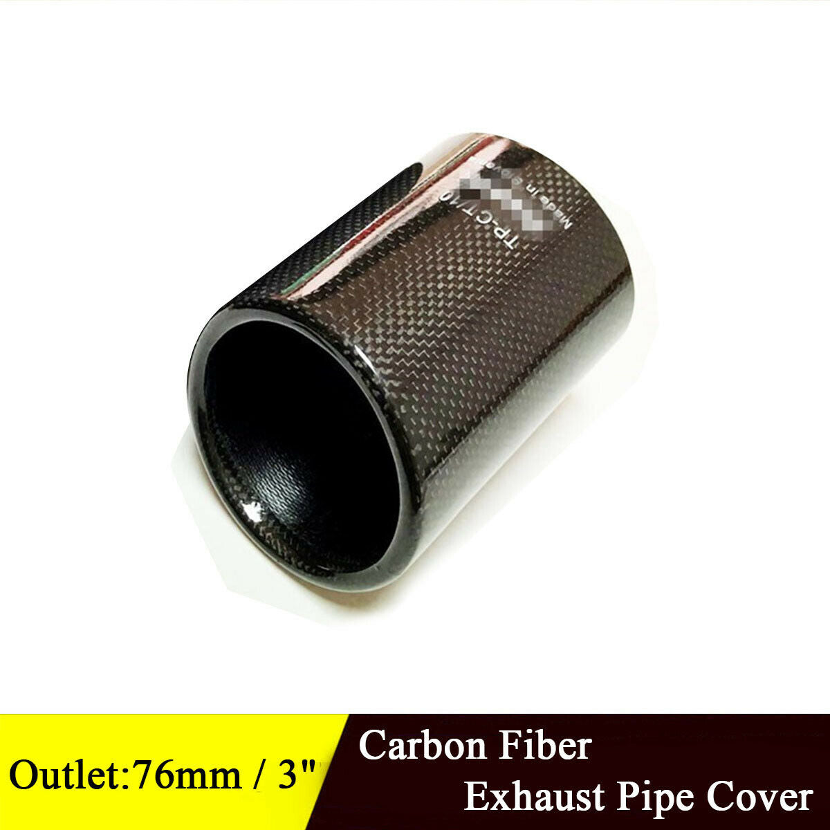 Carbon Fiber Exhaust Muffler Tip Muffler Pipe Case 76mm/3 Inch Auto Car End Pipe