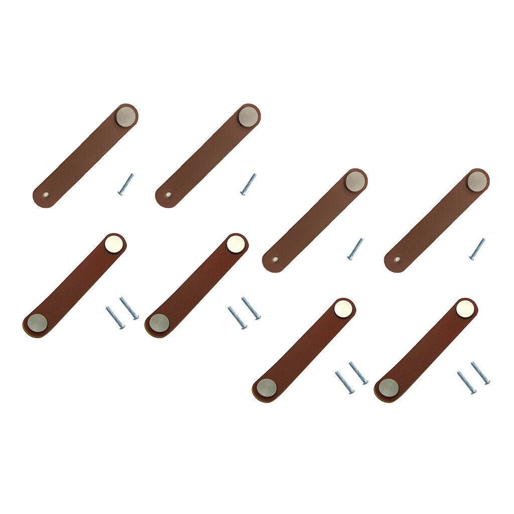 8Pcs Leather Handle European Wine Cabinet Drawer Handle Overcoat Cabinet Door