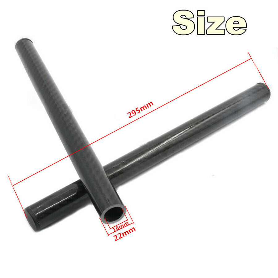 Pair Motorcycle 7/8" 22mm Clip On Handlebars Carbon Fiber Handle Bar Grips Tube