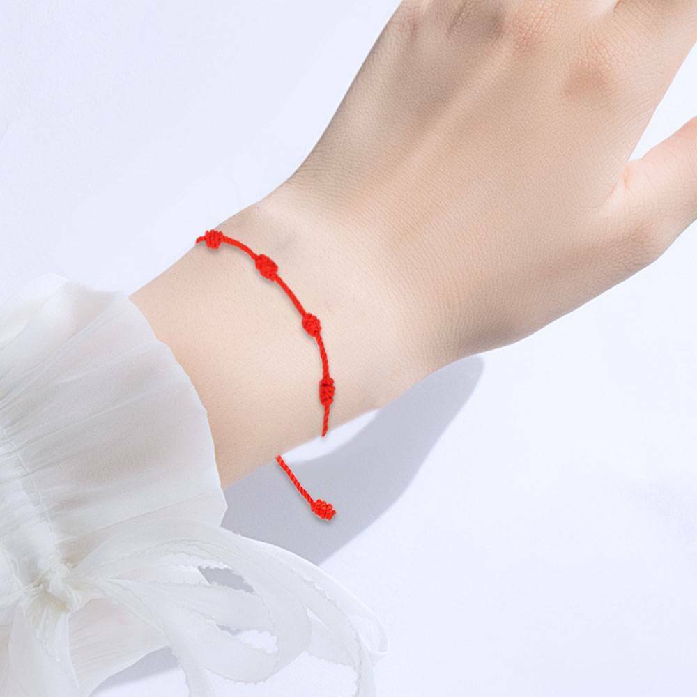 2x Lucky Red String Bracelet Kabbalah Amulet 7 Knots Protective Rope Women Man