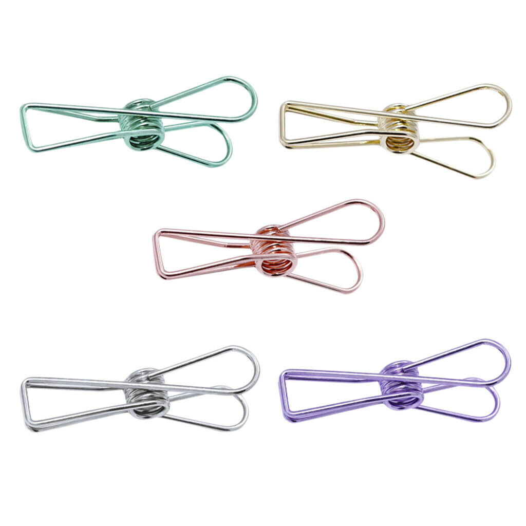 5 Pcs Hollow Binding Clips Long Tail Clip Stationery Paper Clip