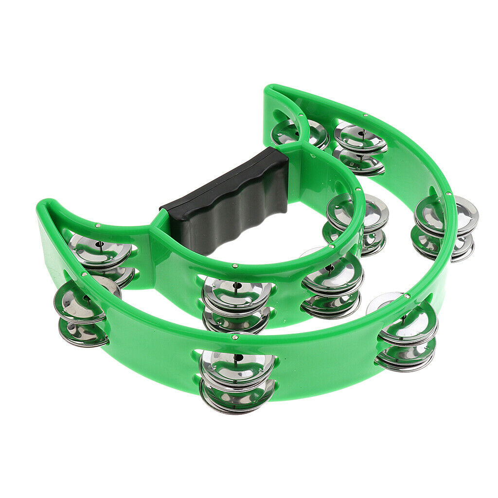 1 Piece Music Rattle Tambourine Handbell Shaker Musical Precussion Green