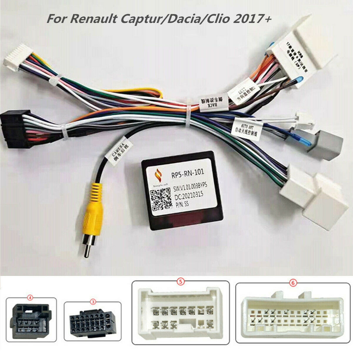 16Pin Car Android Audio Radio Power Cable & Canbus For Renault Captur Clio Dacia