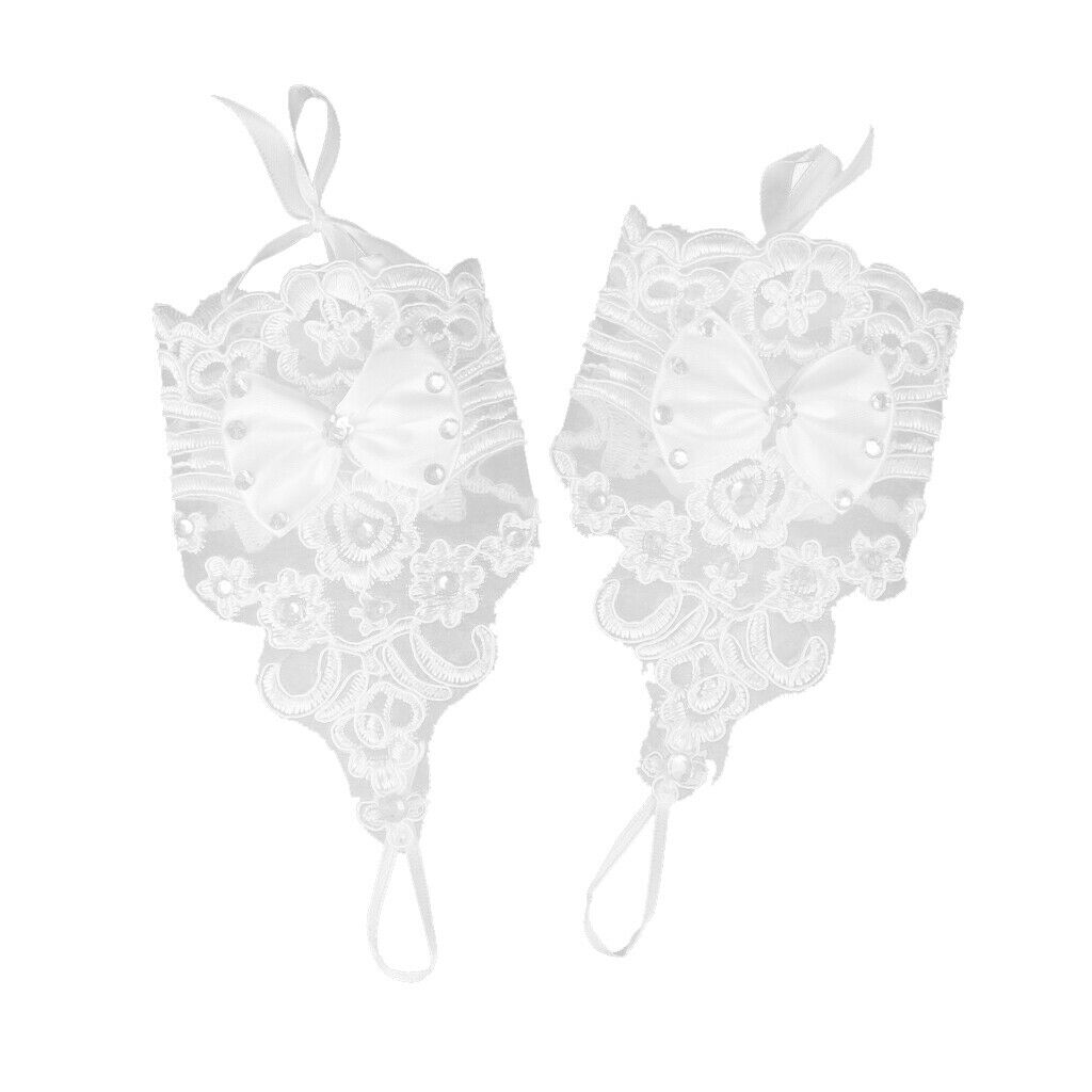 Wedding Lace Bowknot Fingerless Bridal Glove Evening Party Accessory Gloves