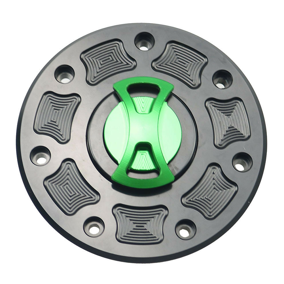 Green CNC Bow-tie Gas Fuel Tank Cap Cover For Kawasaki ZX11 ZXR400 Ninja ZX ZZR