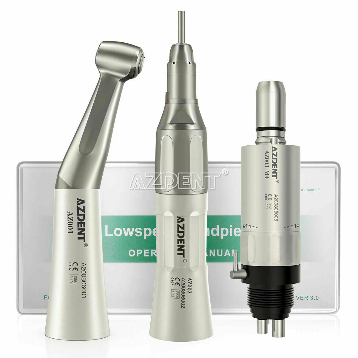 Dental Contra Angle Straight Air Motor Low Speed Handpiece Kit FX 4Holes M4