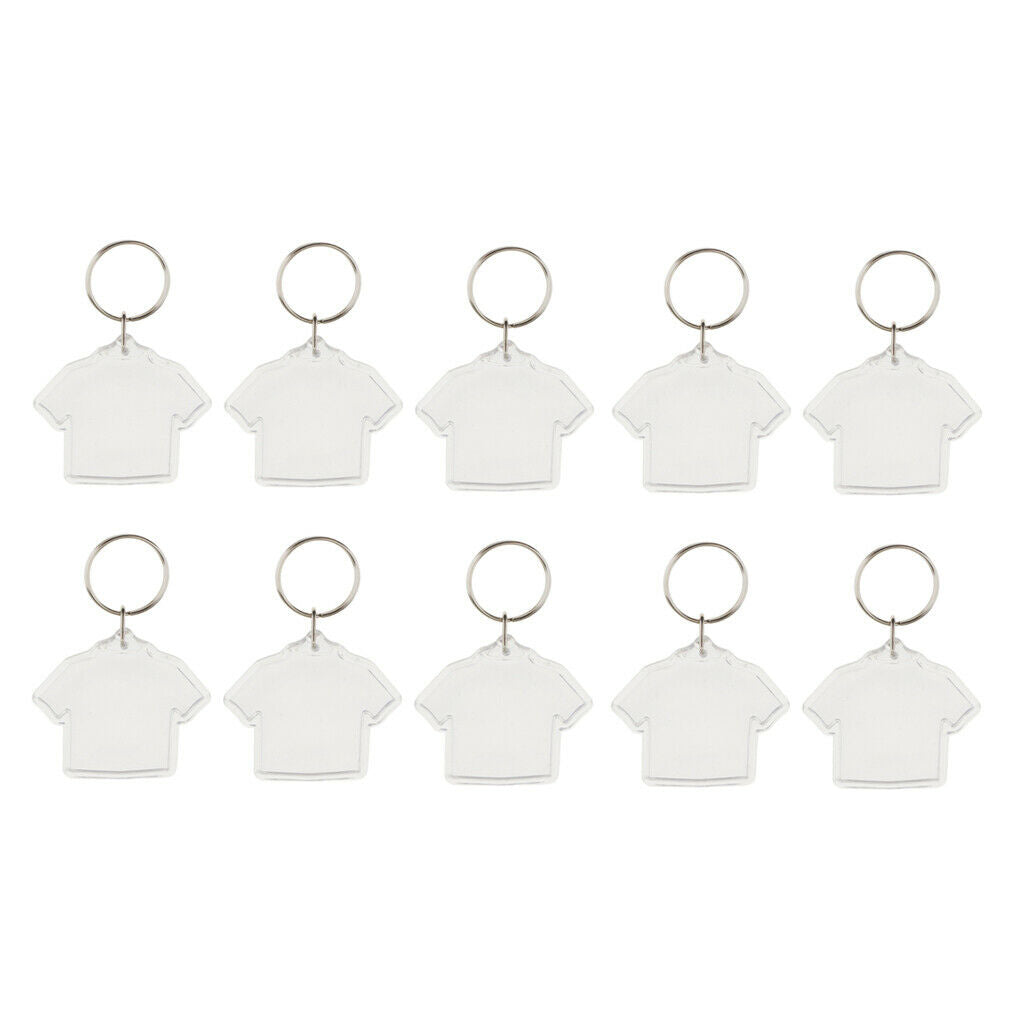 Clothes Shape Acrylic Photo Snap-in Key Chain - 5.0 X 5.5cm (Pack of 10)