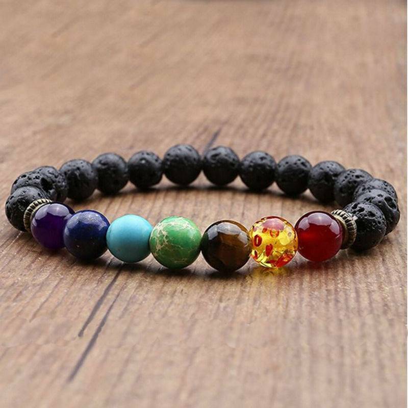 7 Chakra Crystal Stones Bracelet Healing Beads Womens & Mens Mala Reiki Anxiety