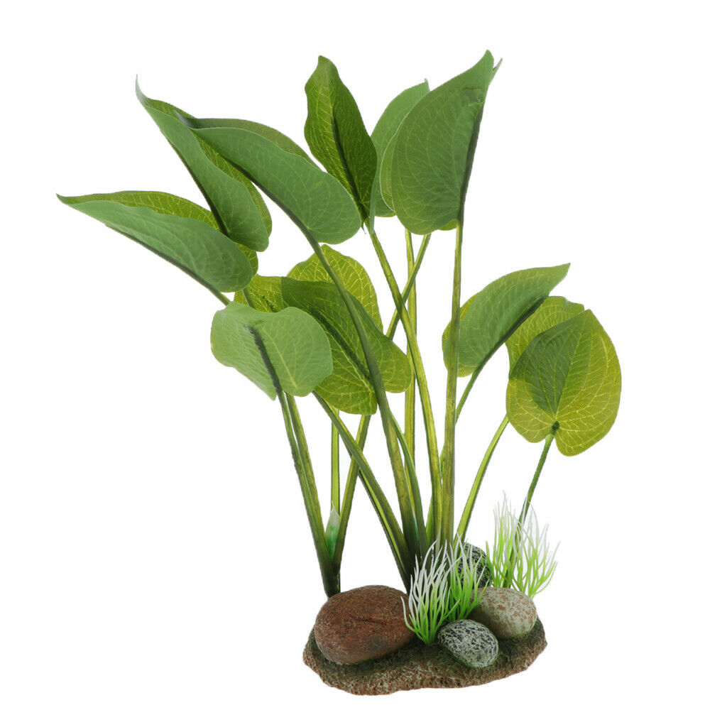 Set of 2 Reptile Lifelike Plastic Plants Aquarium Water Grass For Reptile