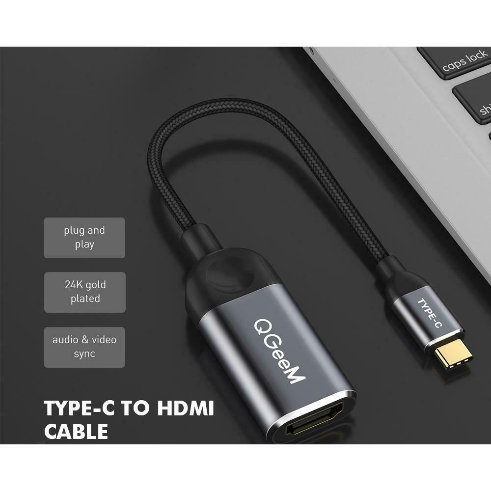 Type-C USB C to HDMI Adapter 4K Cable 4K@30Hz Compatible with MacBook Pro