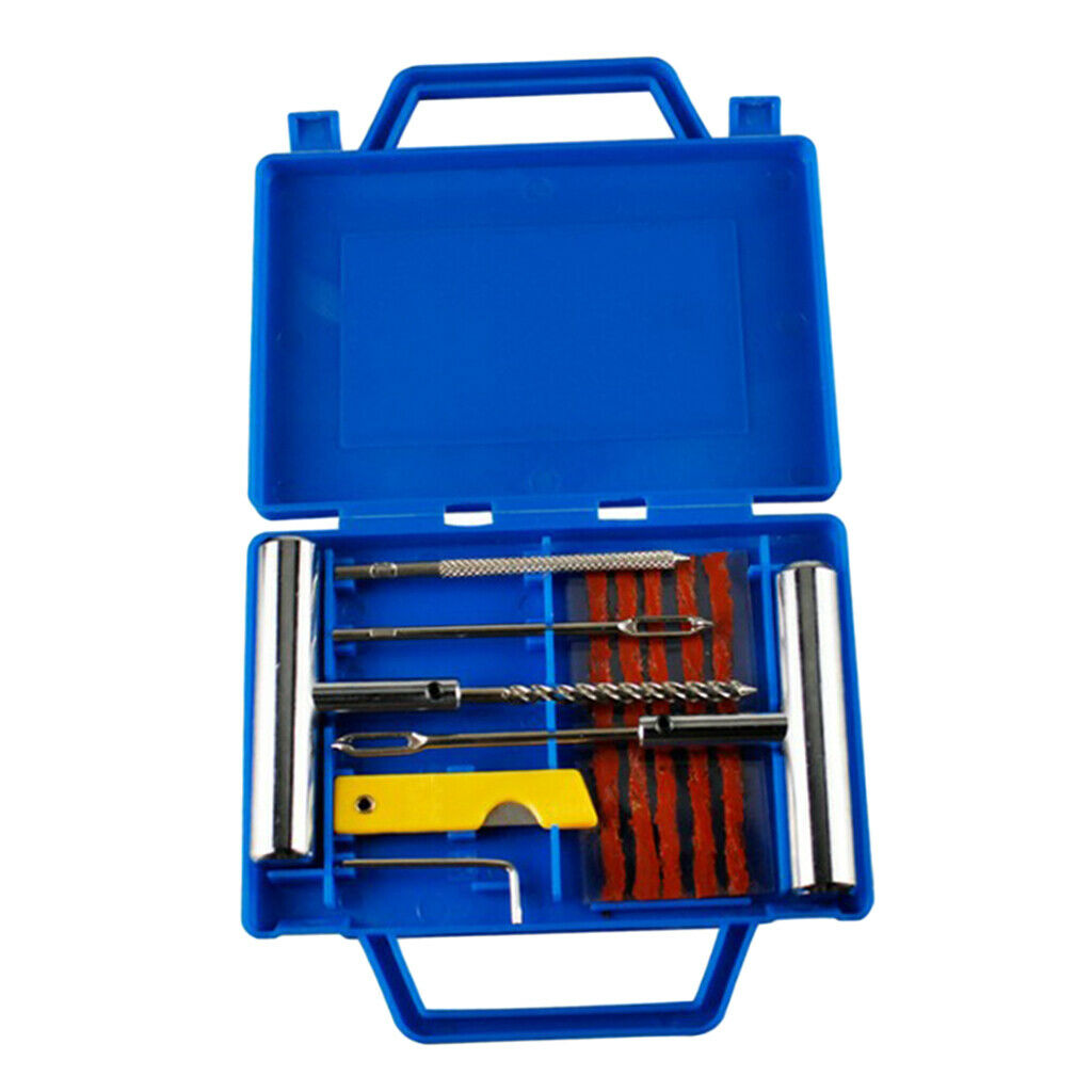 Auto Motorcycle Car Tubeless Tyre Tire Repair  Drill Wrench Plug Patch Kits