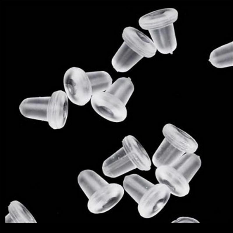 Silicone Earring Back Plugs Stoppers Ear Post Nuts 4MM Jewelry Findings 500PCS