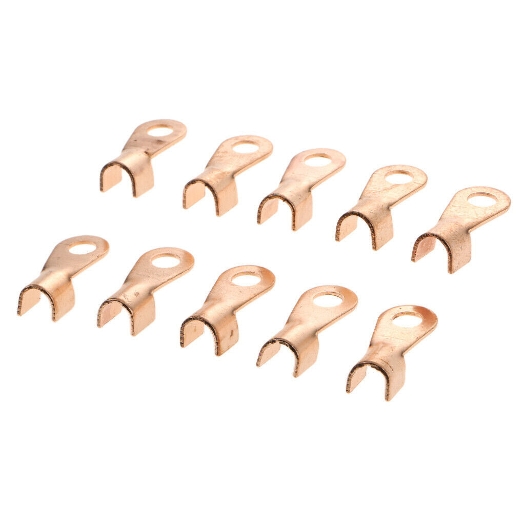 10 Pieces 50A 6.2mm Wire Spade Connector Copper Crimp Terminal Yellow