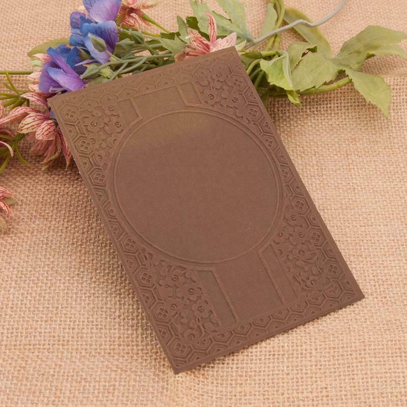 Round Plastic Embossing Folder Stencil Template DIY Craft Making Scrapbooking