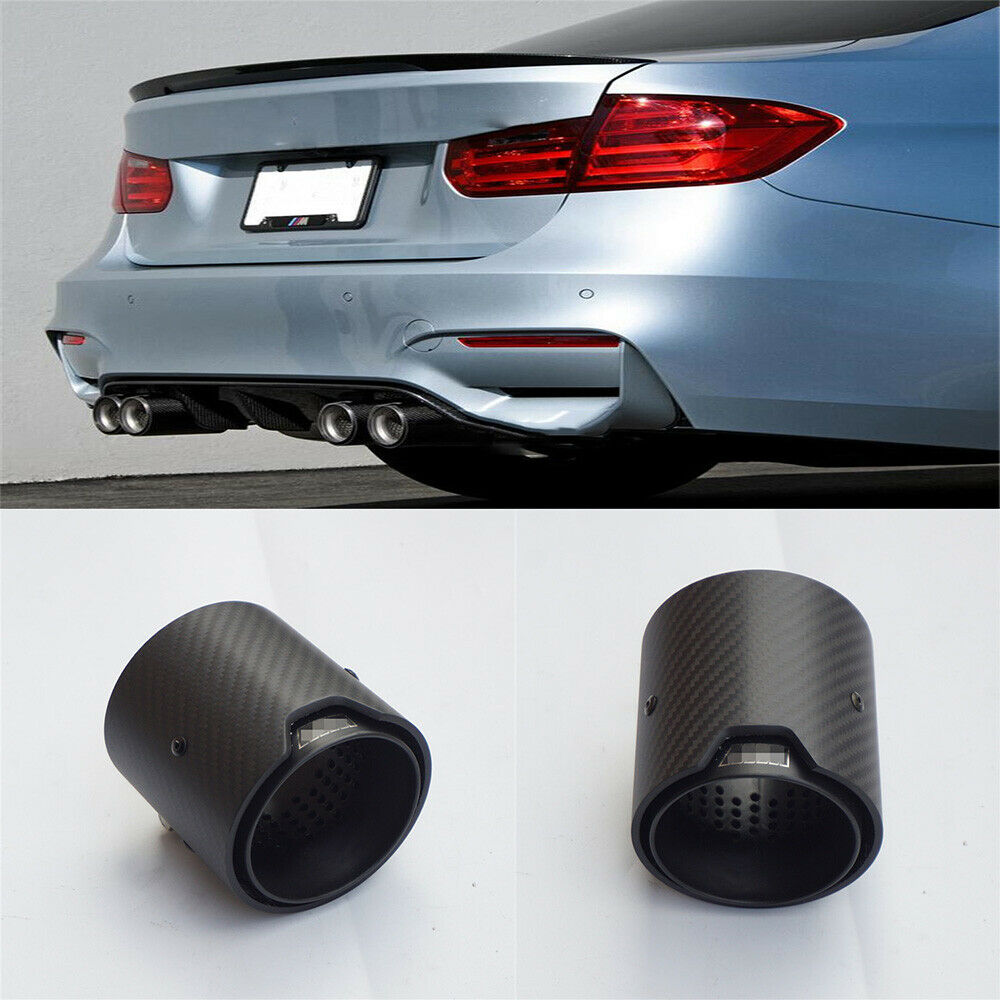 1PC Matte Real Carbon Fiber Exhaust Tip 71MM IN 93MM OUT For BMW Exhaust Pipe