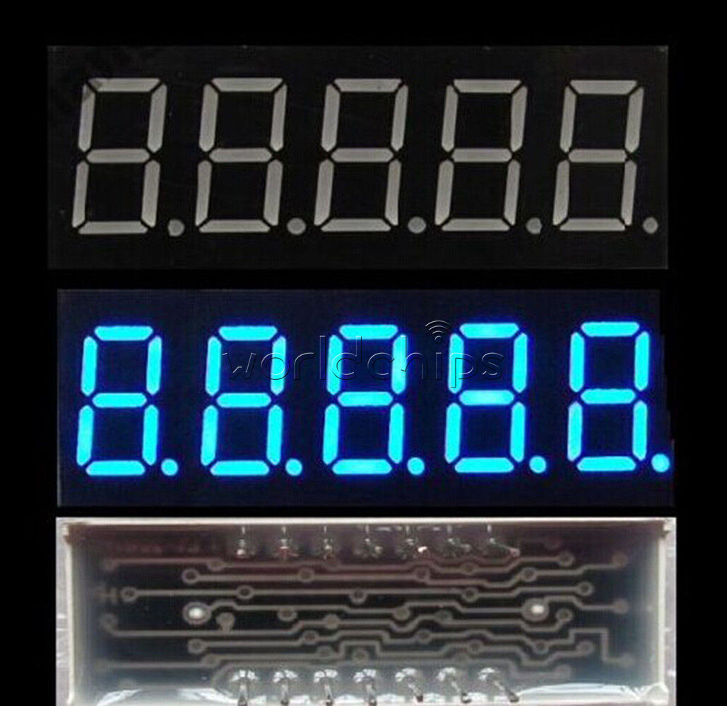 Blue 0.36 inch 5 Digital Led Display 7 Seg Segment Common Cathode Module