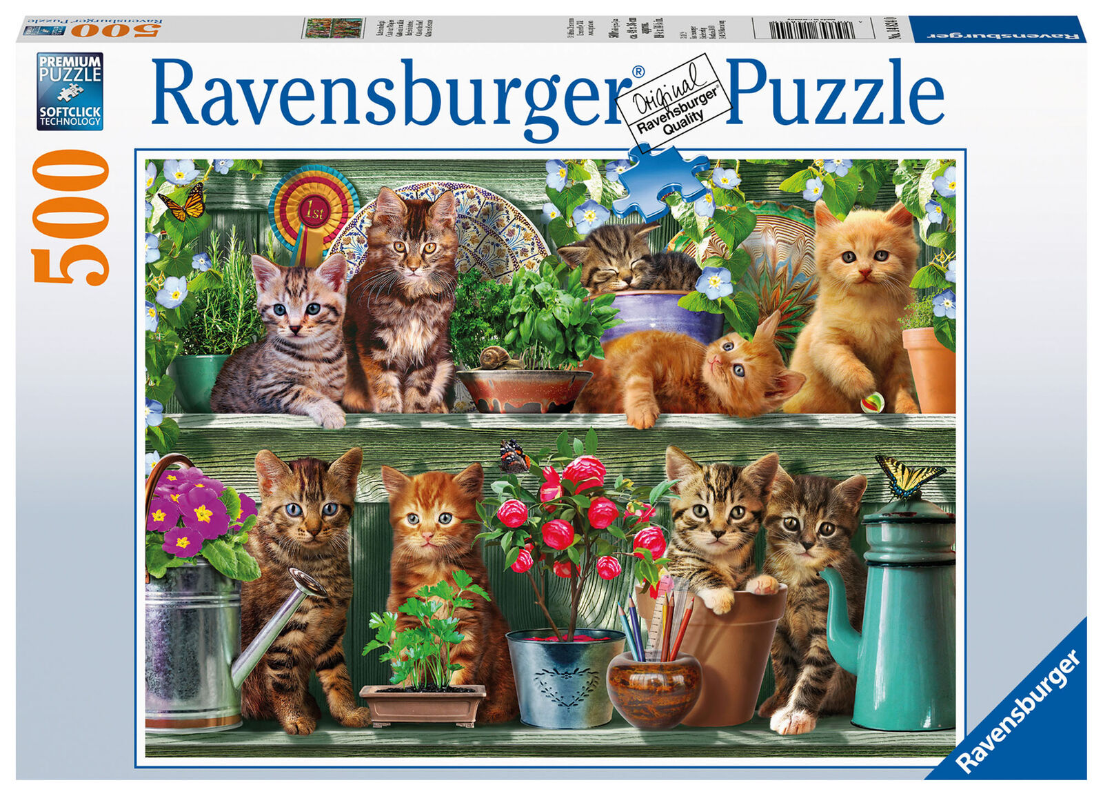 14824 Ravensburger Cats on the Shelf Jigsaw Puzzle 500 Pieces Age 10 Years+