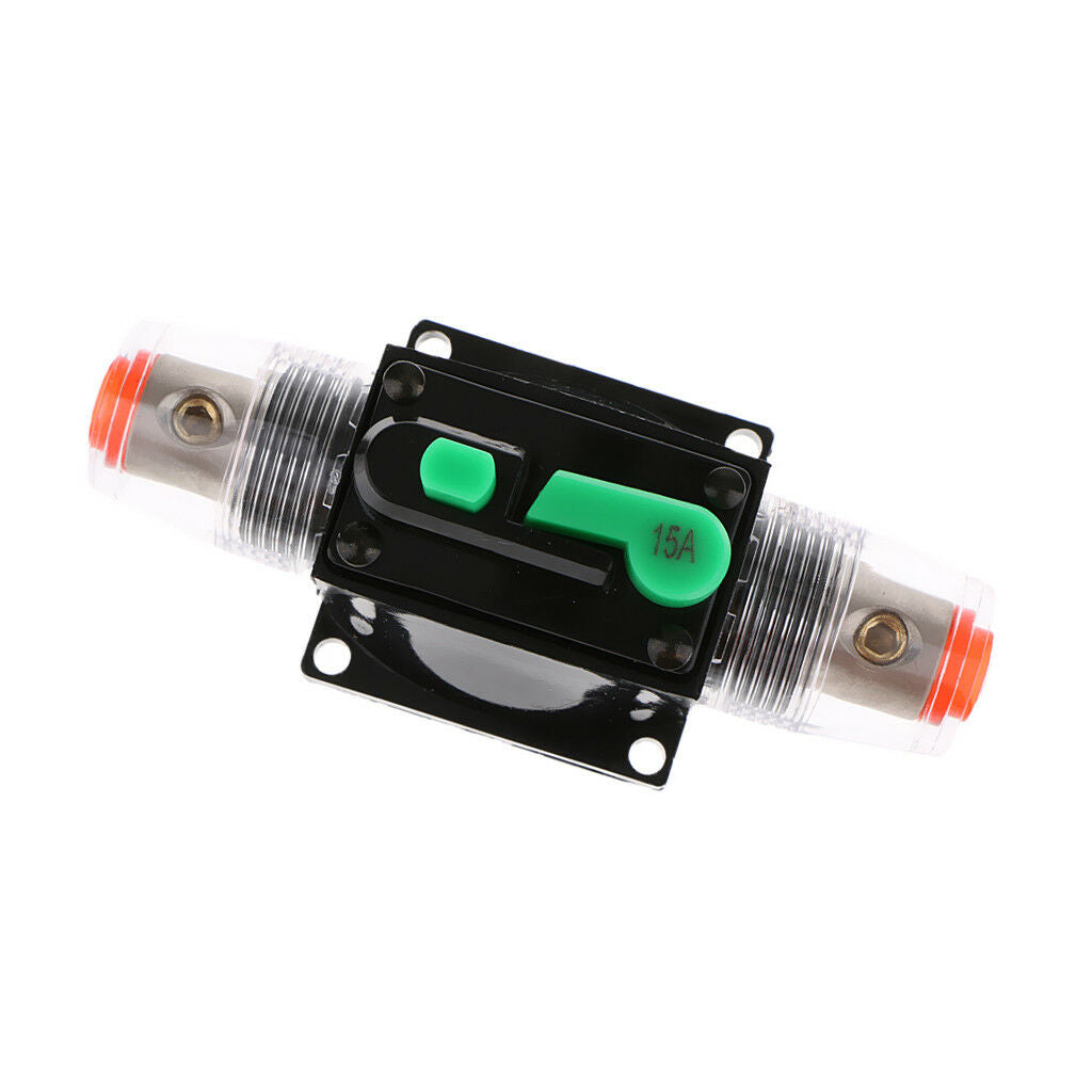12V/24V/32V 15Amp In-Line Manual Reset Circuit Breaker Car RV Stereo Audio