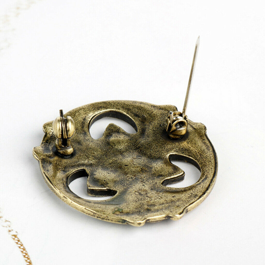 2 lot Retro Medieval Viking Nordic Brooch Cloak Collar Jewelry Clasp Badge