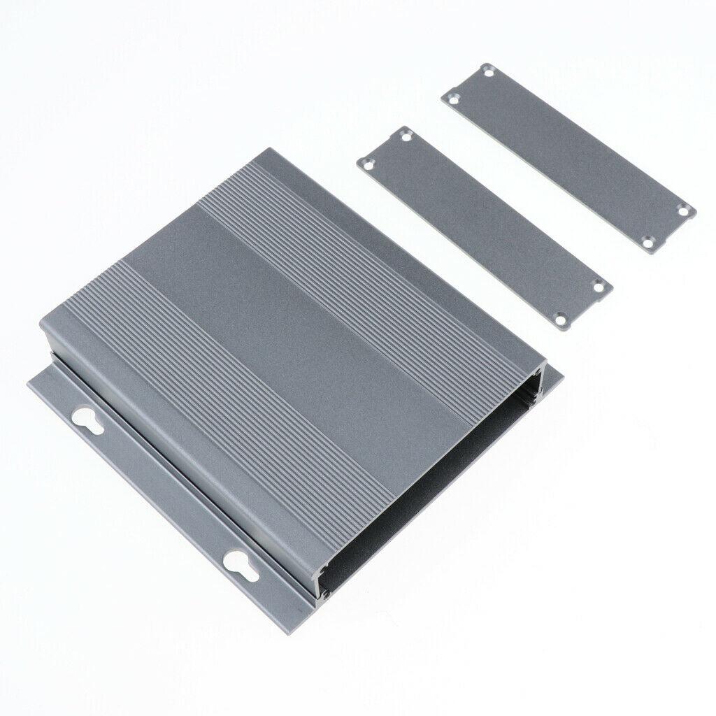 Gray Aluminum Enclosure PCB Cooler Flat Box Case DIY for Projector 130x131x27mm