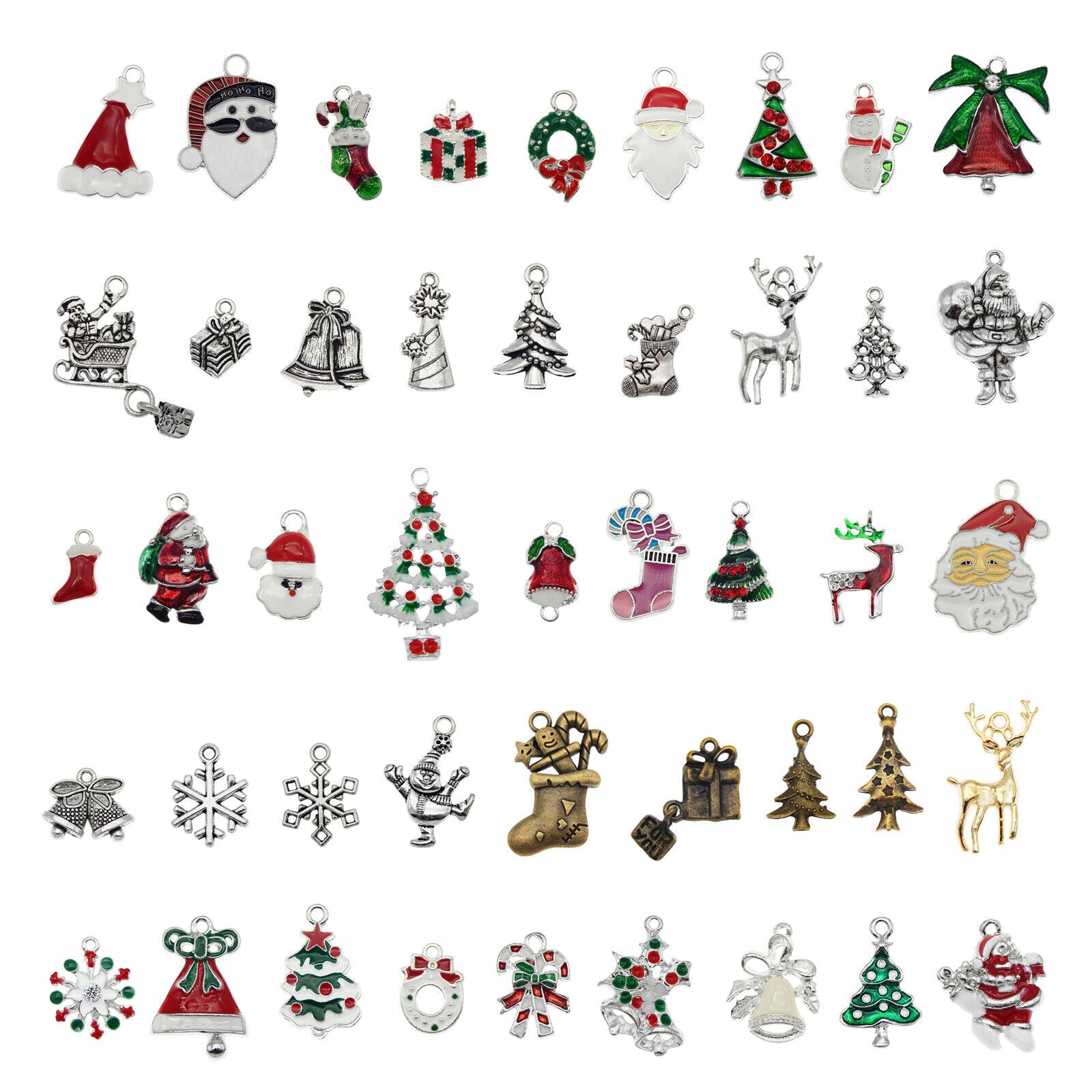 20-pack Christmas Series Alloy Charms Bulk Pendant Jewelry Making Findings 1-3cm