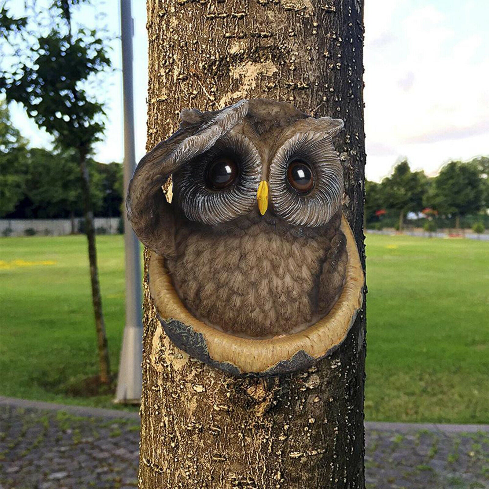 Owl Tree Hugger Art Outdoor Statues Tree Decoration Housewarming Gifts