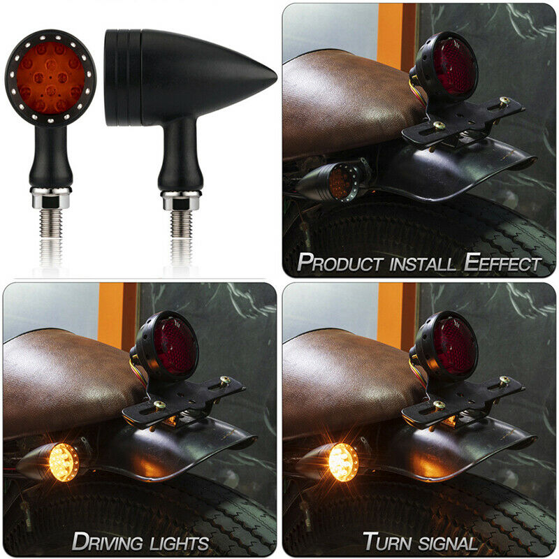 Motorcycle M10 LED Running Blinker Brake Turn Signal Lights Indicators Universal