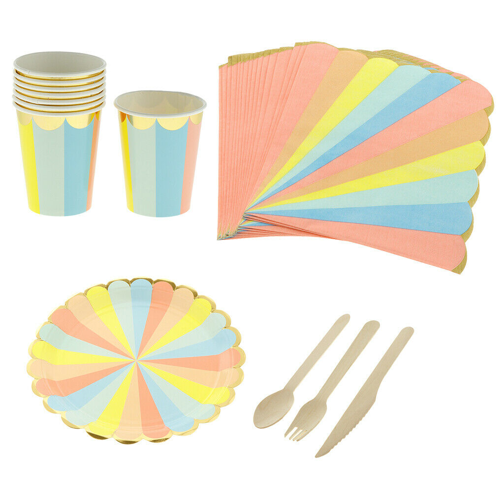 8 Pcs Colorful Flower Petals Disposable Paper Plates Party Decor 23cm