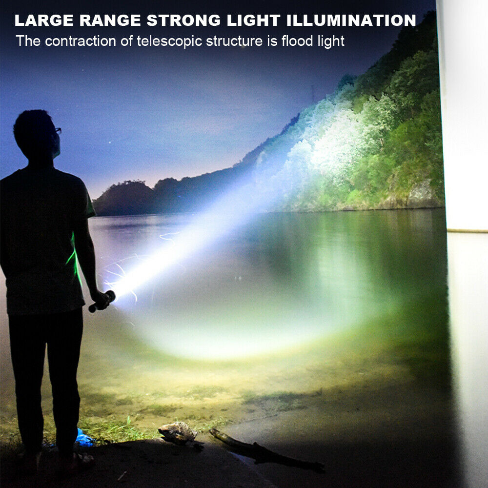 USB Rechargeable Multi-function Light LED Flashlight + Power Bank Outdoor Hiking