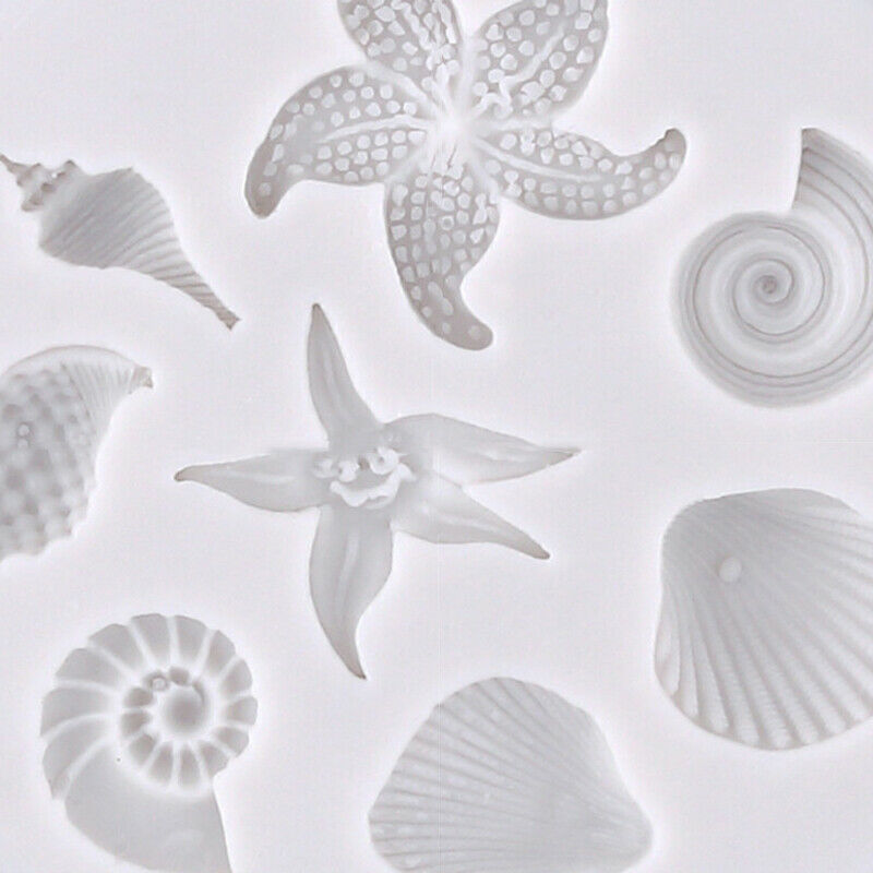 Cake Decorating DIY Sea Creatures Conch Starfish Shell Fondant Silicone M.l8