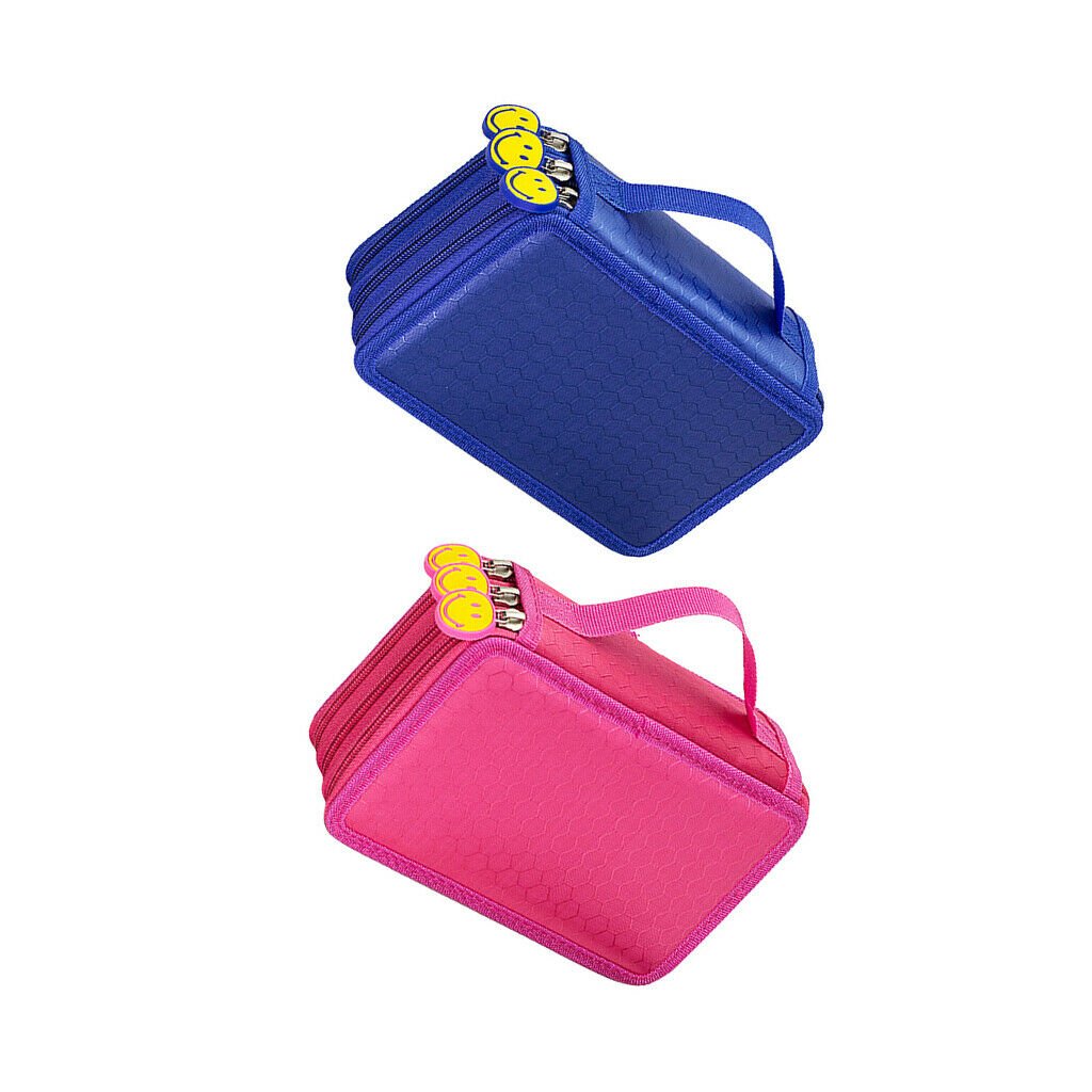 3 Layers Pencil Pen Case Makeup Travel Pouch Storage Organizer Bag 55 Holes