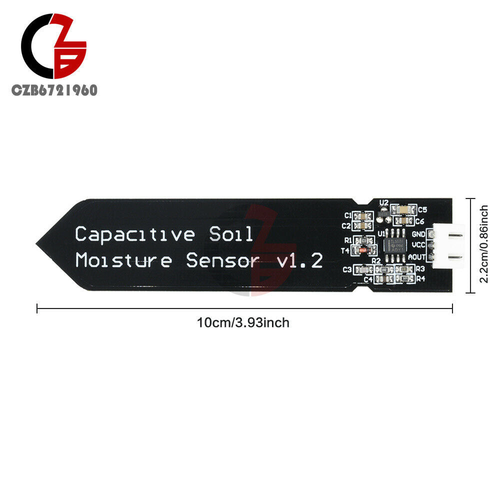 5PCS Analog Capacitive Soil Moisture Sensor V1.2 Corrosion Resistant DC 3.3-5.5V