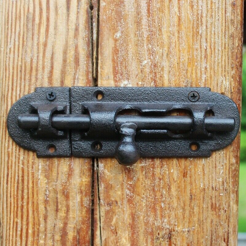 Cast Iron Barrel Bolt Door Lock Home Garden Cupboard Sliding Latch Catch Fitting