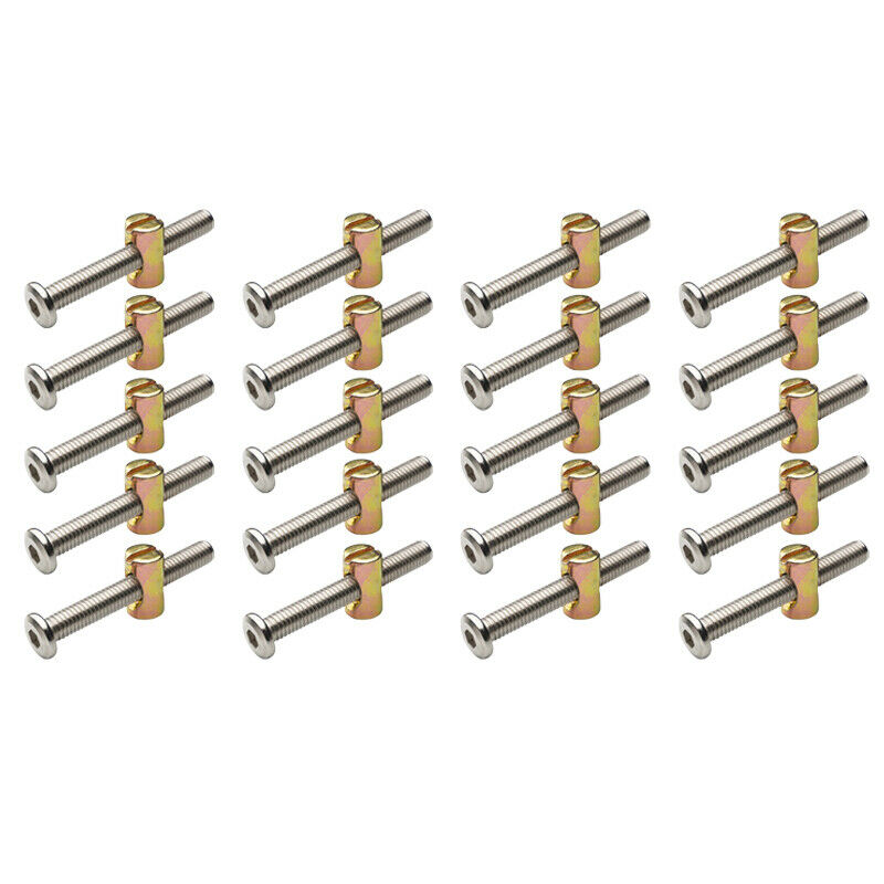 20PcsM8 Furniture Hardware Children's Bed Accessories Screw Hammer Nut Cross HO1