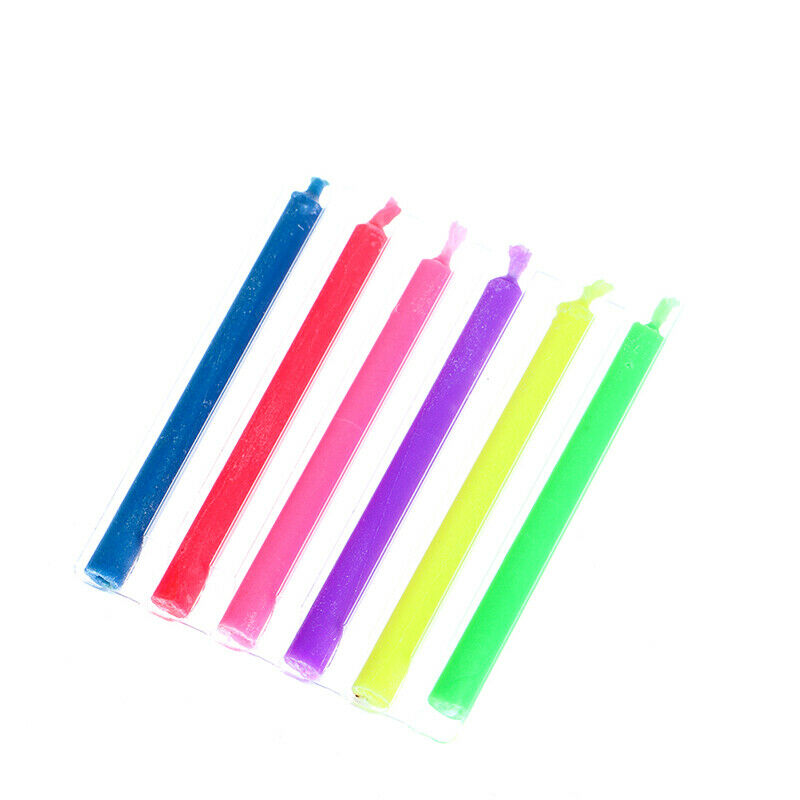 6Pcs/set Birthday Party Supplies Cake Candles Colorful Flame Multicolor C.l8