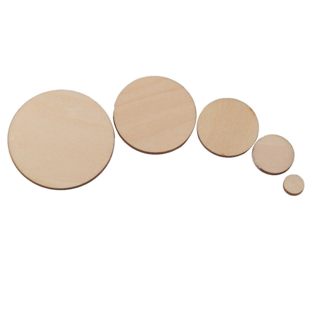 100x Unfinished Round Shape Natural Wooden Slices Discs Art Craft Supplies 20mm