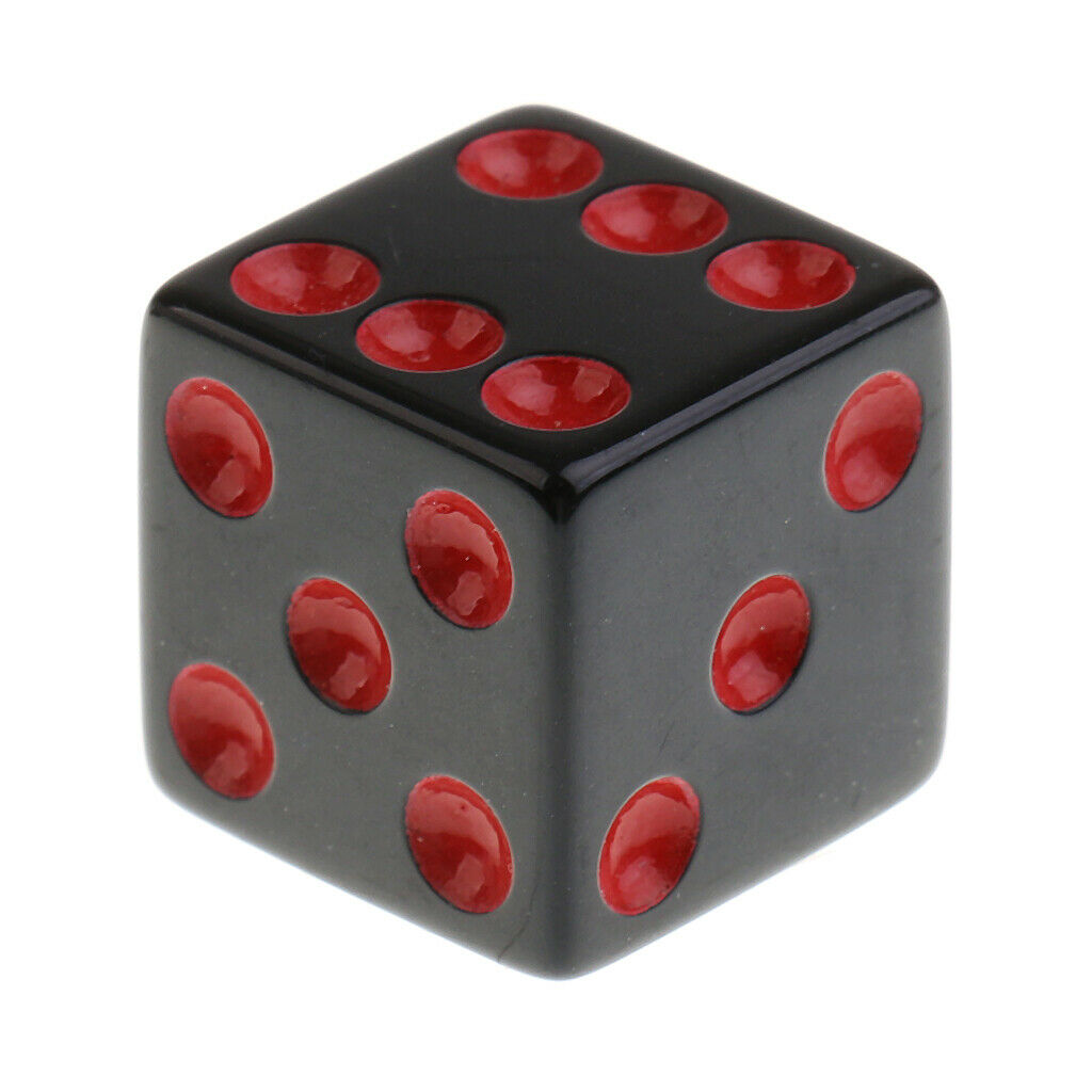 10Pcs Acrylic Dice D6 Red Dotted for  D&D Game Player