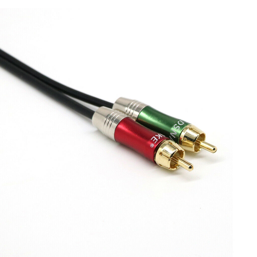 2x 1ft XLR Male to Dual RCA Male Patch Cable - 1 XLR to 2 RCA Audio Cord