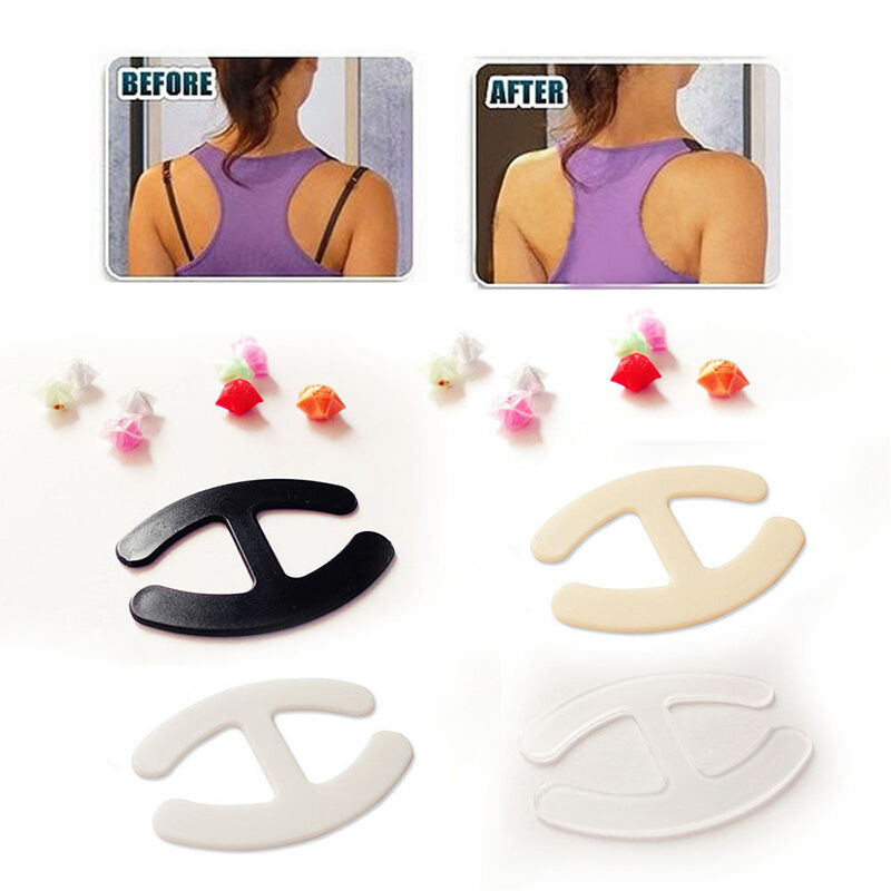 Women Webbing Bra Buckles Shadow-Shaped Buckle Bra Clip Strap Holders 6 PCSBDAU