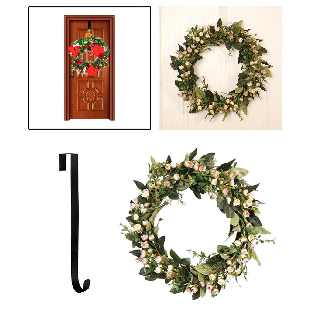 Wreath Greenery Front Door Large Garland with Hanger Hooks New Year Decor