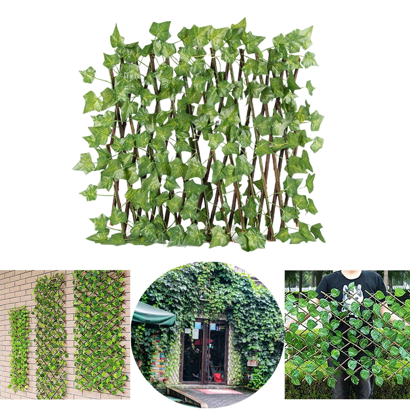 2x Retractable Garden Fence Trellis Privacy Screen Outdoor Indoor Decor