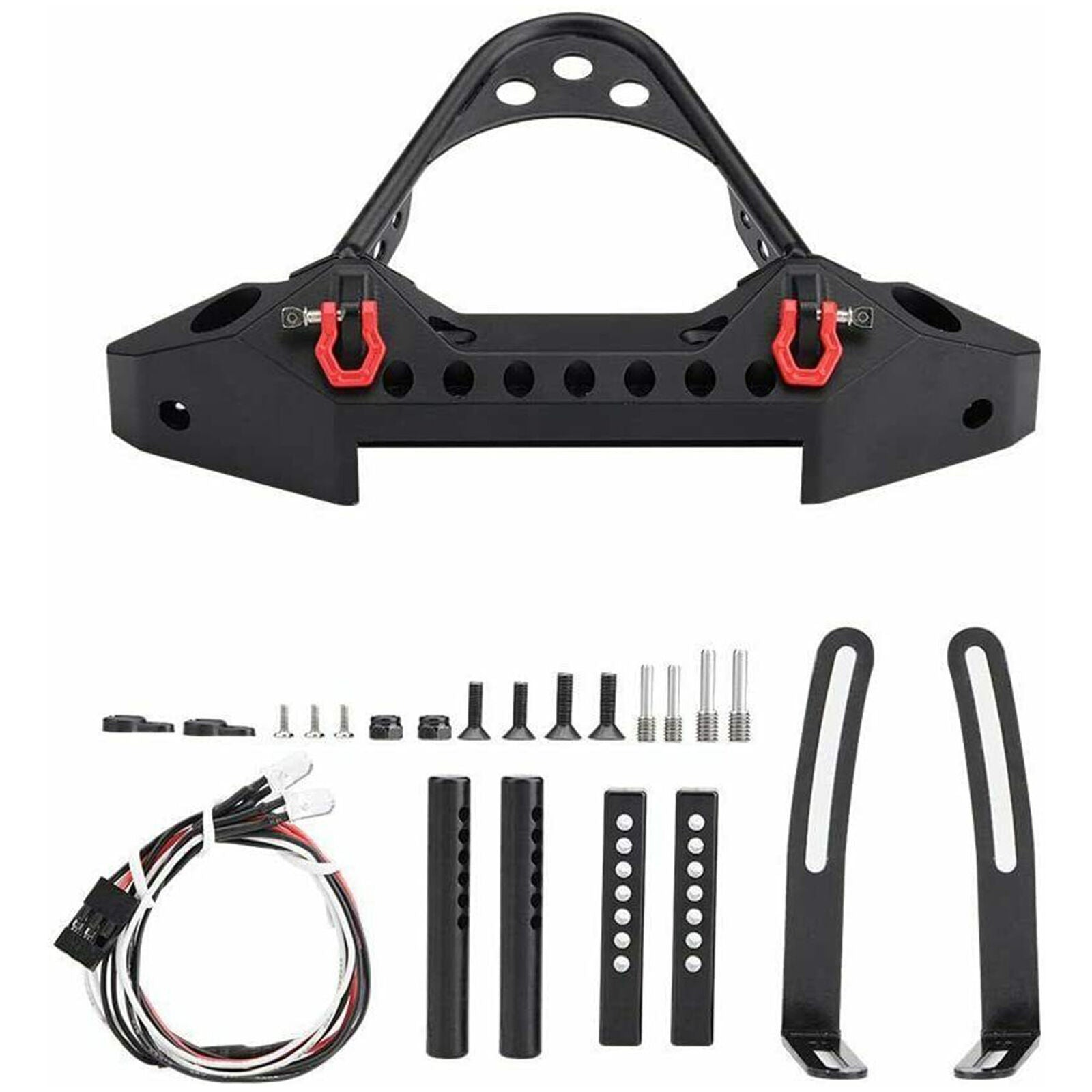 Metal Front Bumper & LED for 1/10 RC TRX4 Axial SCX10 SCX10 II 90046 AXI03007