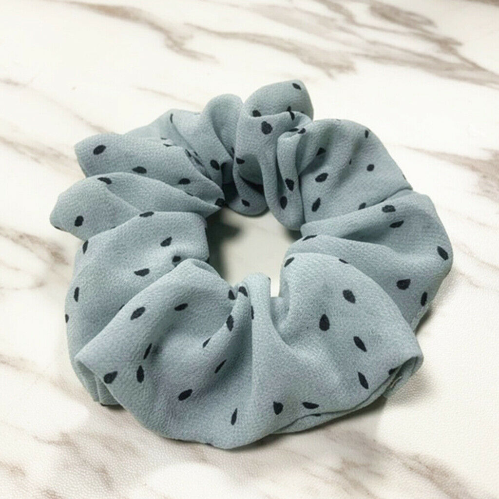 7pack Girls Dot Scrunchies Colorful Stretchy Hair Rope Ties Hair Accessories