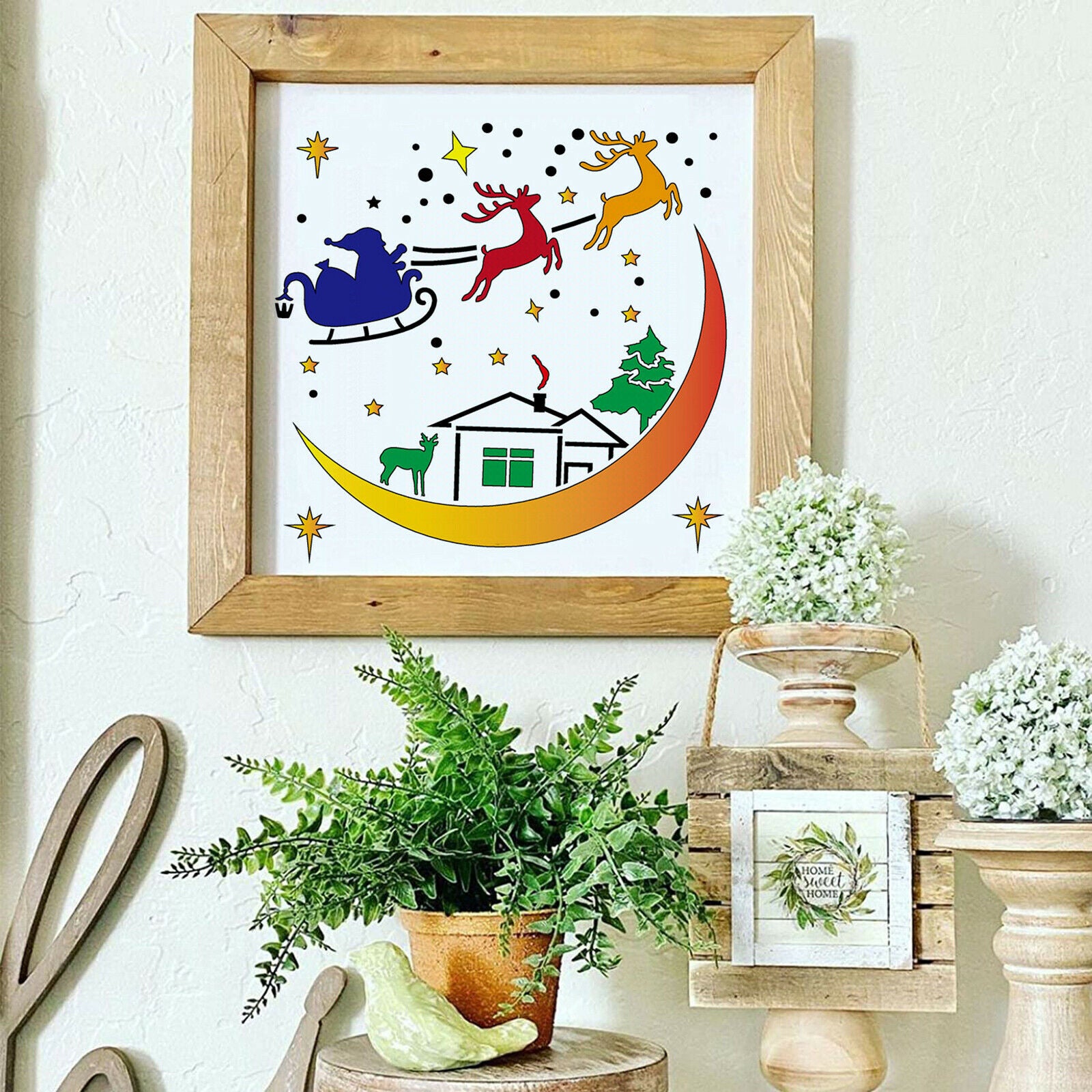 12x Christmas Stencils Christmas Tree Template Planner Cake Body