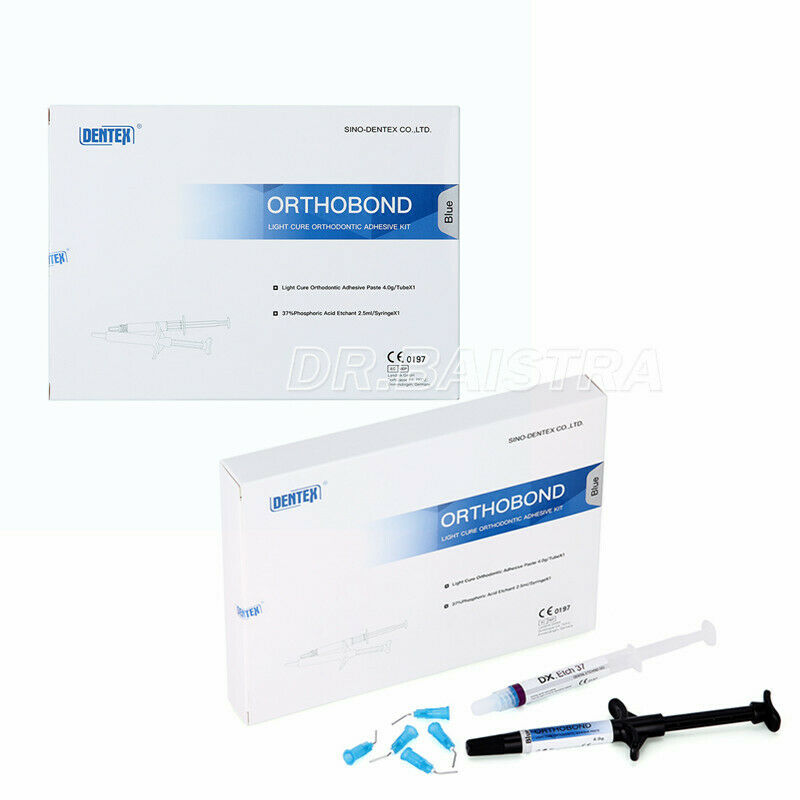 2Kits Dental Orthodontic Light Cure Orthodontic Adhesive Kit Blue Dentex