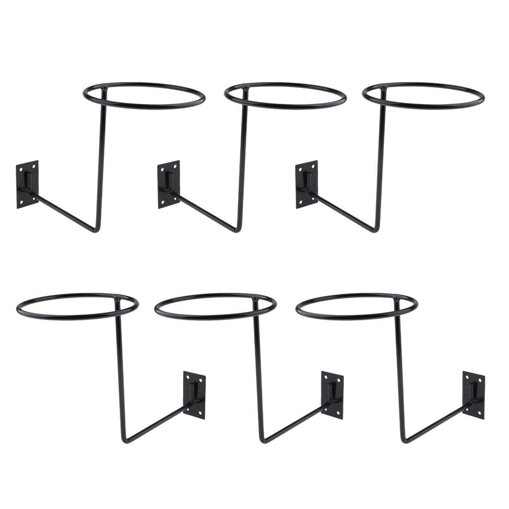 6x Motorbike Helmet Holder Jacket Hat Wall Hooks Rack Heavy Duty Black
