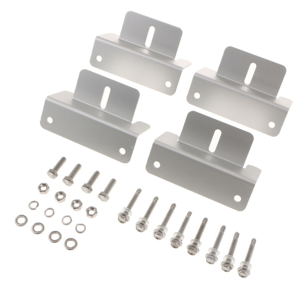 4x Aluminum Alloy RV Roof Solar Panel Mounting Z Type Brackets With 12 Bolts
