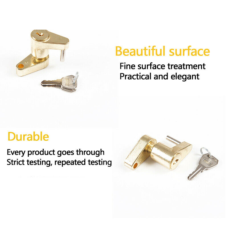 Boat Trailer Coupler Receiver Tow Hitch Lock Brass 1/4 x 3/4 Pin Latch w/ 2 KEYS