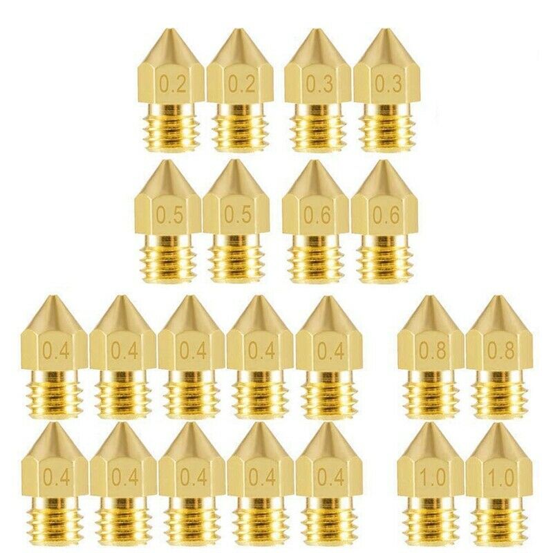 22PCS MK8 Nozzle Head Printer Extruder for 1.75mm A8 Makerbot MK8 Creality CR-I6